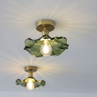 Jovia - Plafonnier En Verre En Forme D'Hibiscus-Lampe Veilleuse